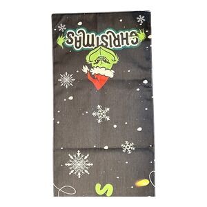 Grinch Merry Christmas‎ Table Runner Black Snowflake Lights Holiday Decor